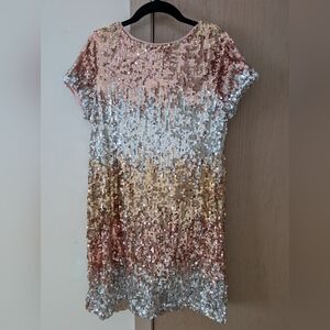 Girls Sequin Ombre Dress